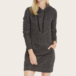 Fabletics Black Heather Long Sleeve Hoodie Dress
